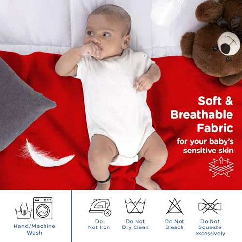 Image of Mee Mee Reusable Water Proof Cotton Bed Protector Sheet /Extra Absorbent Mat /Dry Sheets /Urine Sheet /Dry Mat Pack of 2 (Large, Red)(100CmX140Cm)