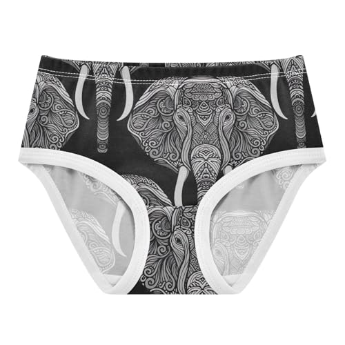 Joisal Elephant Print Black Toddler Underwear Floral 2t Cotton Panties Little Girl Aesthetic Briefs Kids Undies