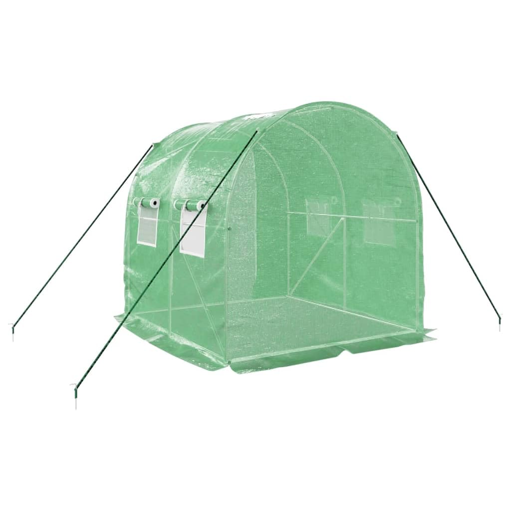 Invernadero, cubierta de PE resistente con estructura de acero galvanizado 2x2x2 m, diseño con puerta enrollable y ventanas laterales para jardinería aficionada