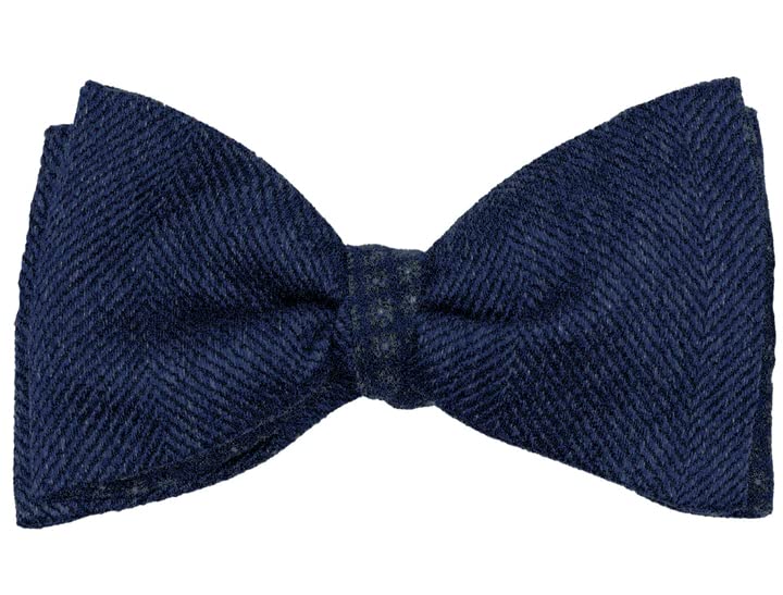 Papillon à nouer bleu en laine - Fini les nœuds plats, volume parfait géométrique marron