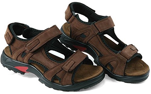 Men's Sport Sandals Outdoor Hiking Sandals Closed Toe Leather Athletic Lightweight Trail Walking Casual Sandals Water Shoes2