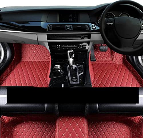 Alfombrillas De Cuero Lujo para Coche para I3 I01 2013~2022, Alfombrilla Impermeable para, Juego Alfombras, Piezas Interiores Alfombras Esterillas(RHD Maroon)