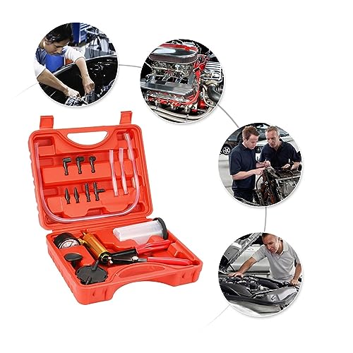 Bombas de vacío manual para servicio de aire acondicionado y sistema de frenos, kit con pistola de prueba y manómetro de aluminio miniatura 6