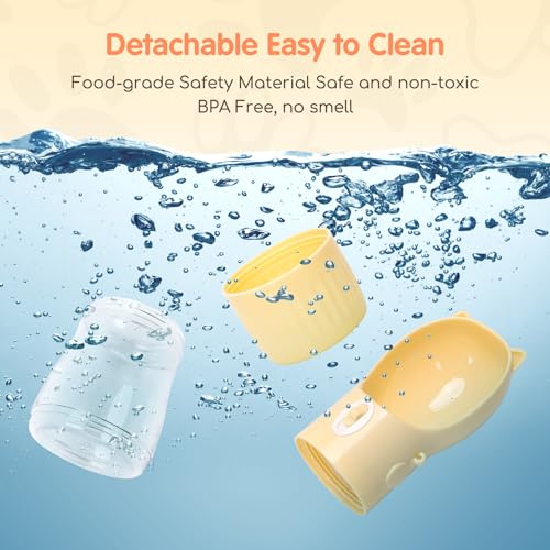 Nobleza - Trinkflasche Hunde für Unterwegs - 250ml Auslaufsichere Hundetrinkflasche mit 180ml Hundefutterflasche，Trinkflasche Wasserflasche Hunde für Täglich Spazieren Gehen Reisen Campen