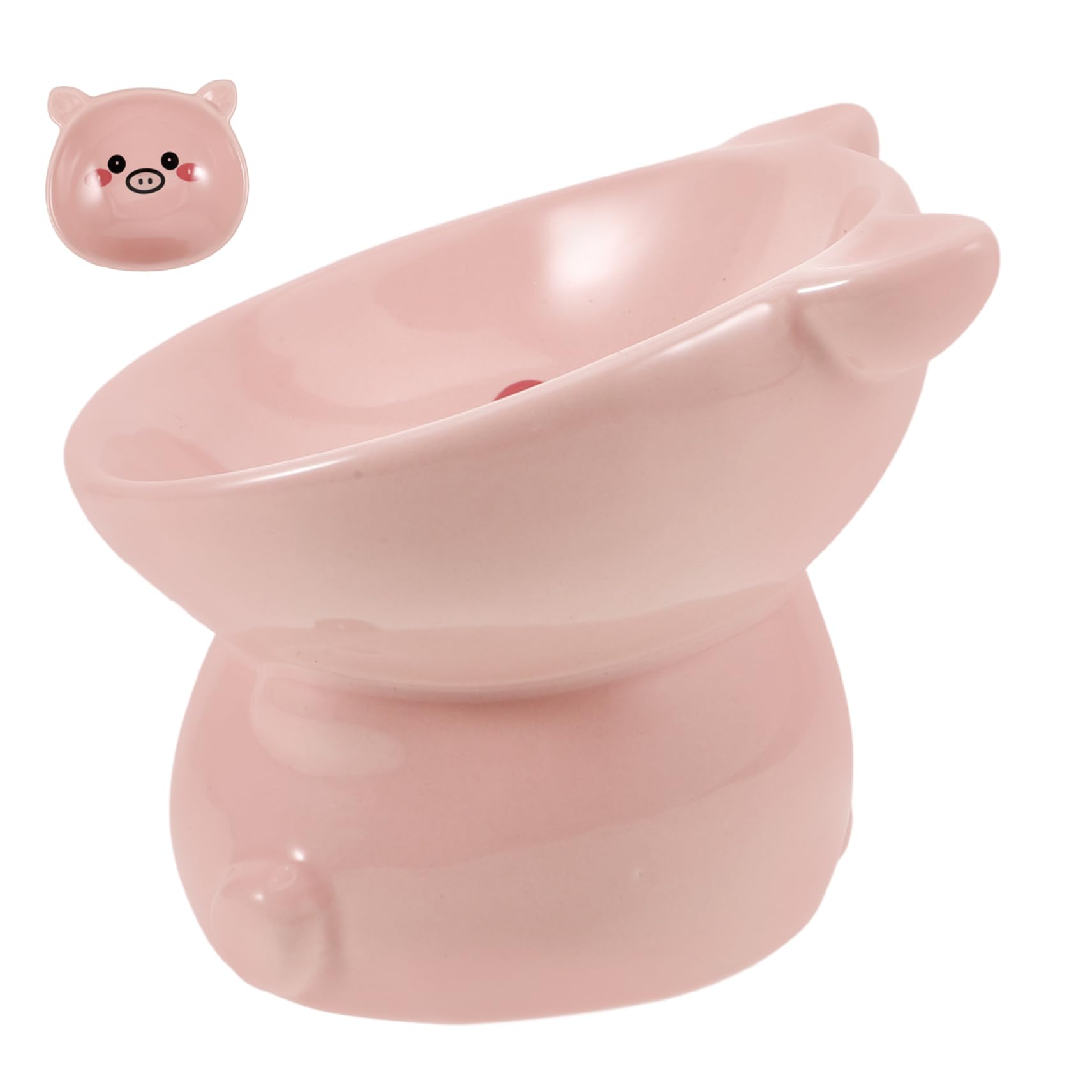 INOOMP 3piezas Comedero Elevado para Gatos De Cerámica con Base Antideslizante De Plato para Comida y Agua para Gatos De Interior y Decoración del Hogar