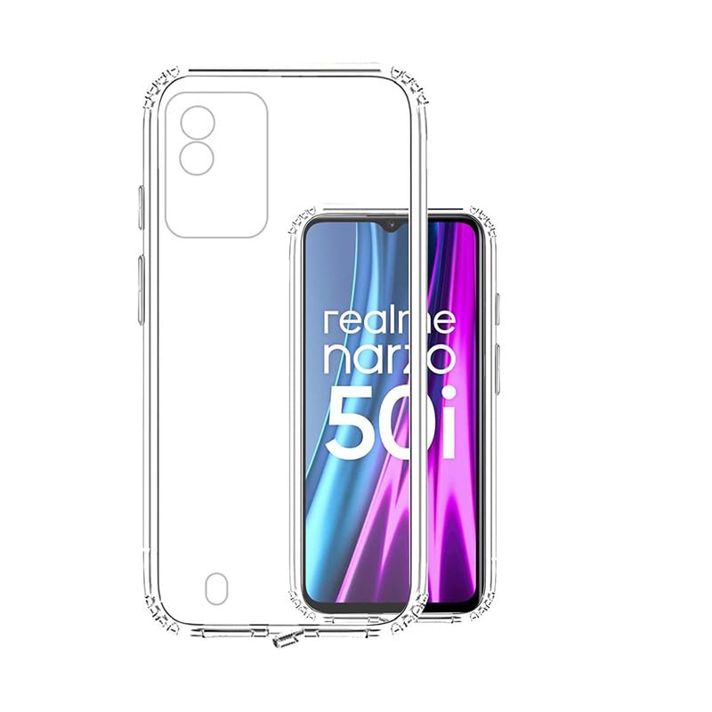 Image of Case Creation New Realme C20 Premium Imported 0.3mm Crystal Clear Totu Silicone Transparent Flexible Soft Corner Protection with TPU Slim Back Case Color Cover for Oppo Realme C20