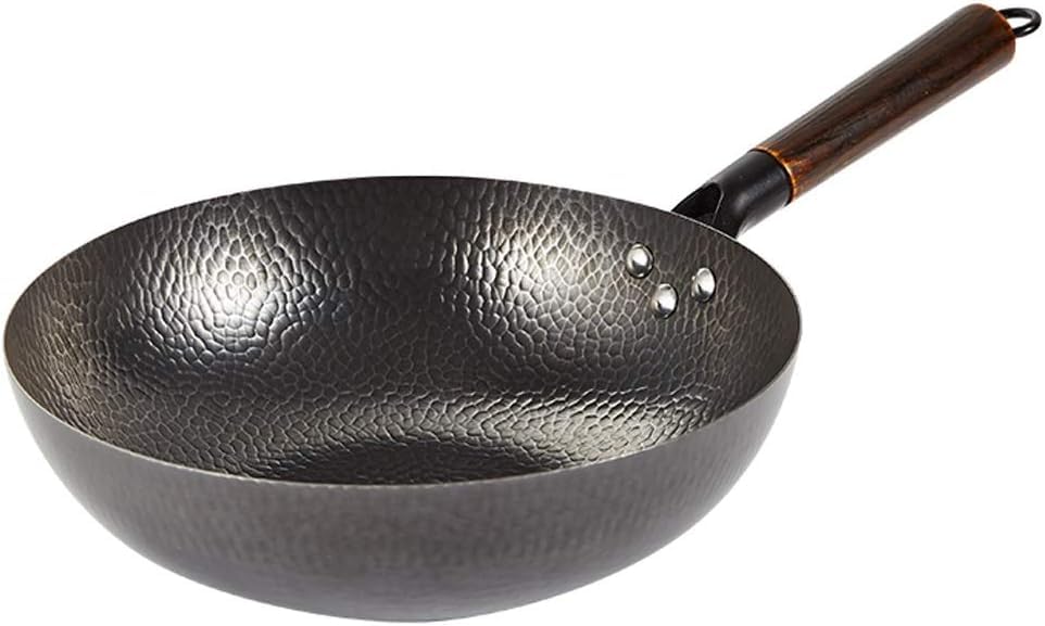 Panela Wok de ferro fundido – Utensílios de cozinha versáteis não revestidos para fogões