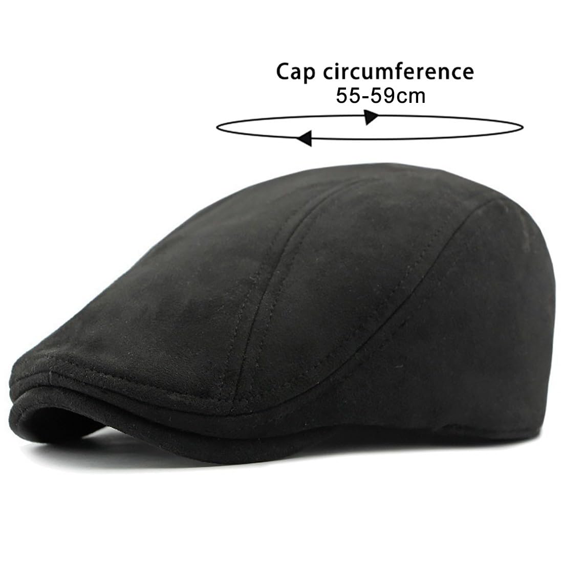 JNKET Men Women Suede Newsboy Cap Leisure Flat Cap Ivy Gatsby Cabbie Driving Hat (US, Alpha, One Size, Medium, Grey)