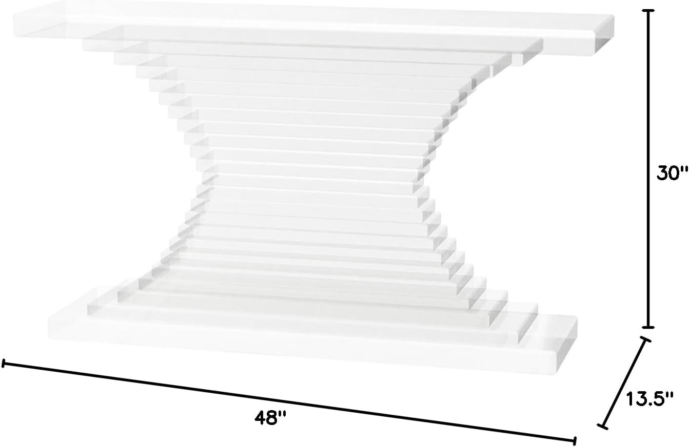 Mirrored Geometric Sunburst Wood Console Table