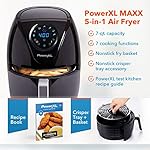 PowerXL Air Fryer 7 QT Maxx Classic, Extra Hot Air Fry, Cook, Crisp, Broil, Roast, Bake, High Gloss Finish, Nonstick, Black - Image 2