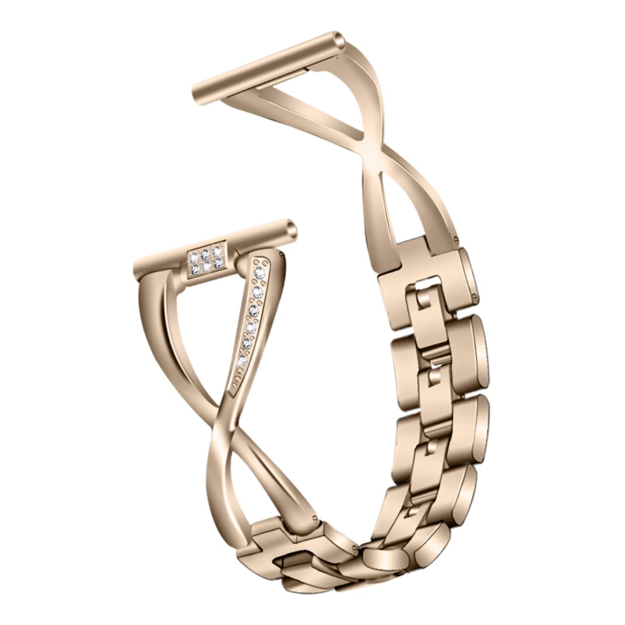 Metal Watch Band für Smartwatch Quartz Uhren- 20- Mm- Armband Bling Uhrengurt für Frauen- Elegantes Ersatz- Uhrenband mit Strassstein- Schwarz