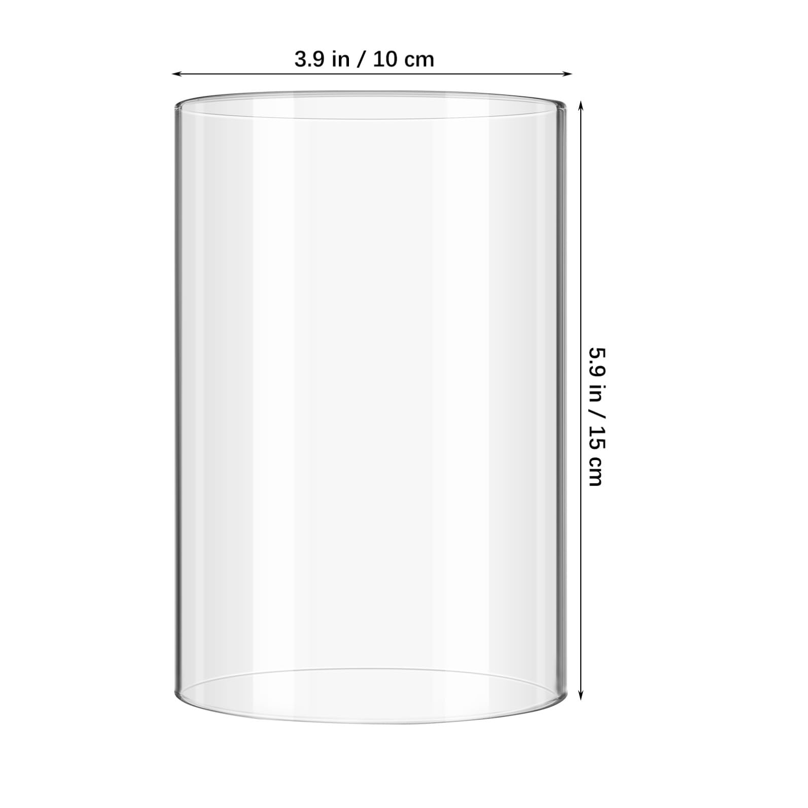 Ipetboom Bougeoir Cylindrique En Verre Transparent 10x15cm Lot De 2 Étanche Décoration De Mariage Fête Abat-jour En Verre Résistant Décoration Intérieure