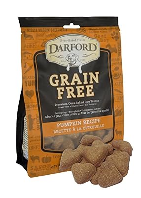 Darford Grain Free Pumpkin Dog Treats – All Natural Oven-Baked Biscuits – No Corn, Soy or Wheat – High in Fiber & Antioxidants – Made in Canada – 12oz Bag