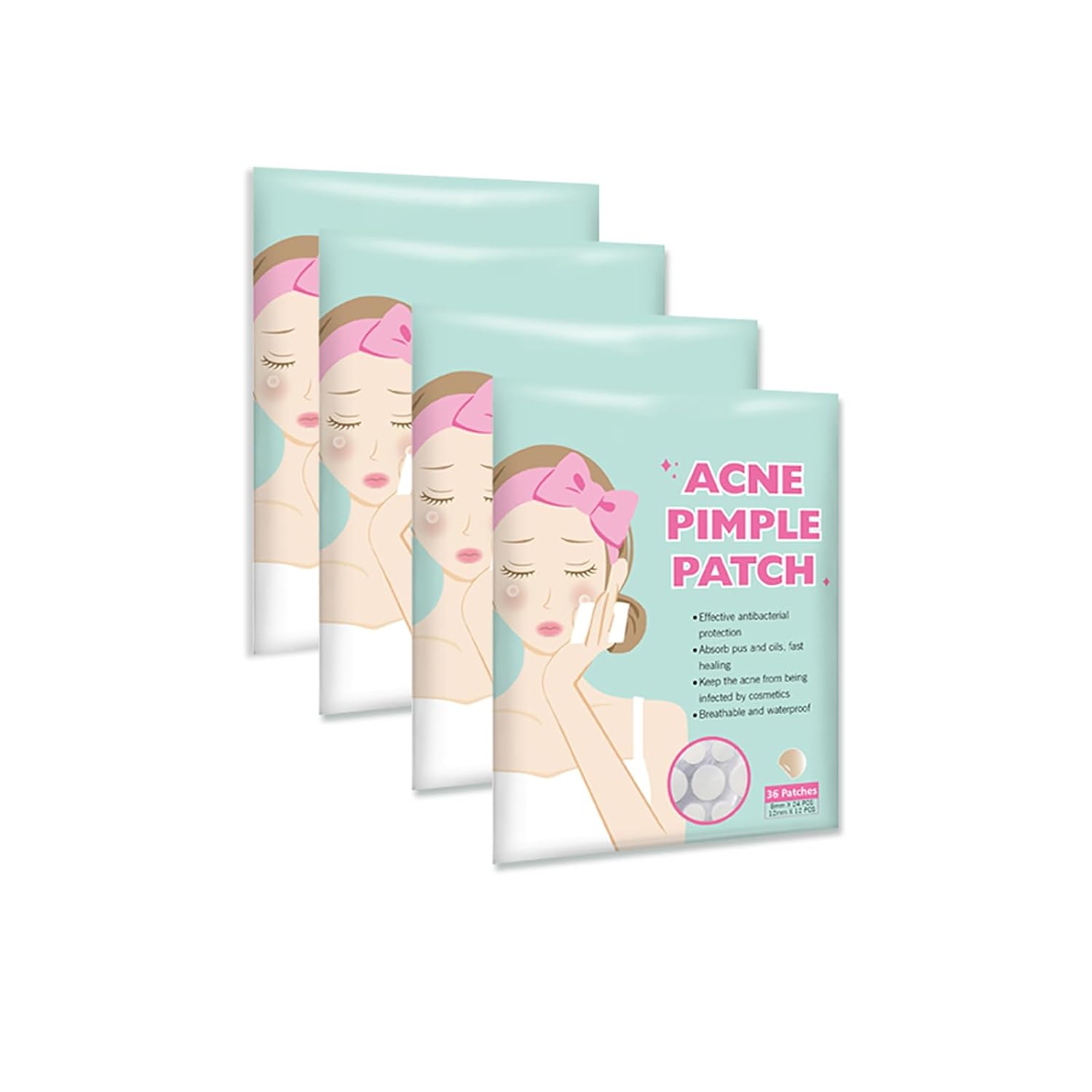 144PCS Pimple Patch Acne Patch Hydrocolloid Acne Patch for Large Breakouts Treatment for Breakouts Absorbs Zits Blemish Suitable