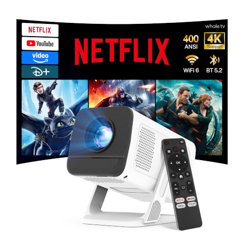 Mini Smart Vidéoprojecteur Compatible 4K, Netflix Ready Video...