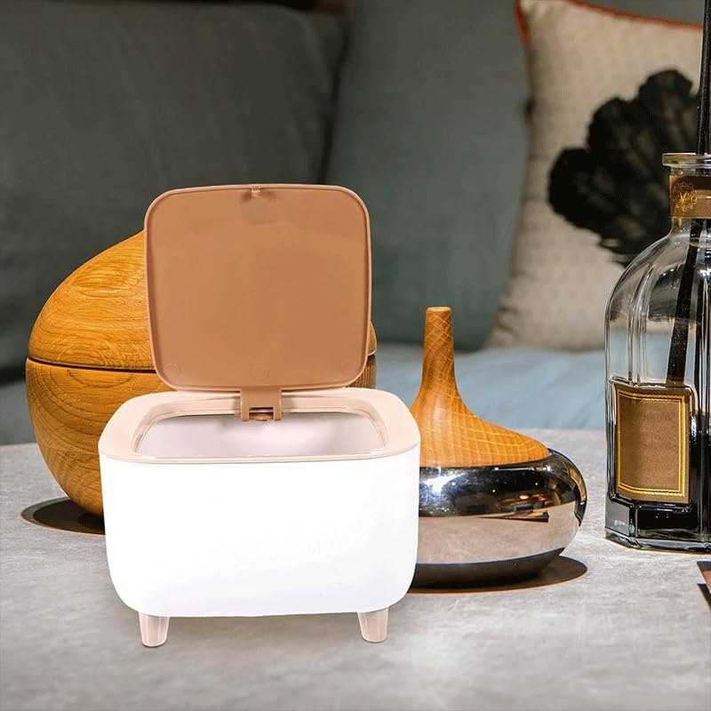 Kitchen Trash Can Household with High Feet Toilet Office Wastepaper Basket Storage Bin