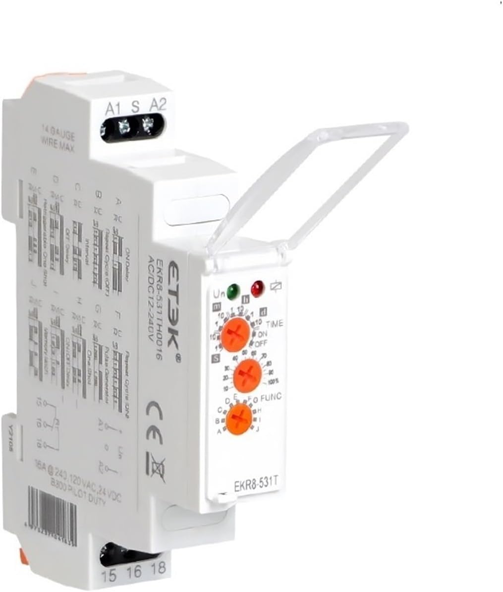 Multifunction Timer Relay with 10 Function Choices AC DC 12V 24V 220V 230V 16A SPDT Time Delay Module EKR8-531