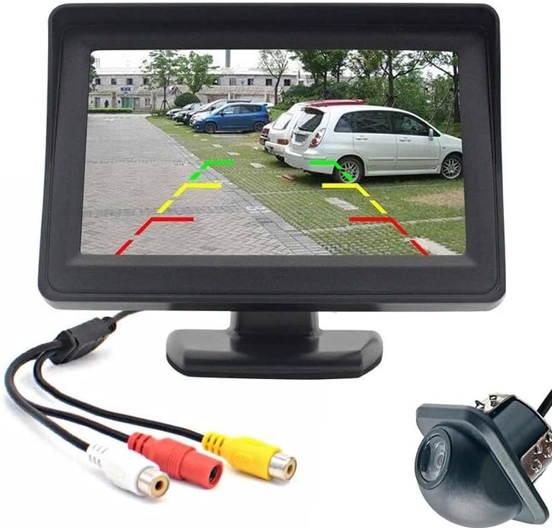 5 Inch Universal Car Rear View Camera with Display - Night Vision,Waterproof, Easy Install Reverse Camera for Car Back Parking