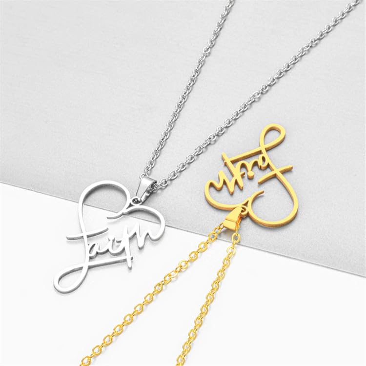 Stainless Steel Faith Pendant Necklace Heart Shaped Word Letter Faith Positive Encouragement Memorial Necklace Gift for Women Friends2