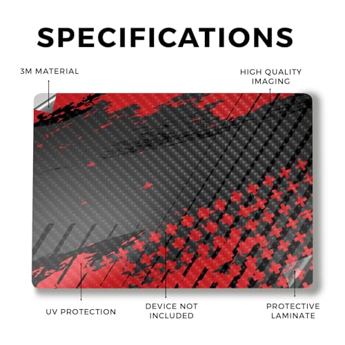 Image of Carbon Fiber Laptop Skin Compatible with Alienware M18 R2 (2024) - Grunge Red - Premium 3M Vinyl Protective Wrap Decal Cover - Easy to Apply | Crafted in The USA by MightySkins