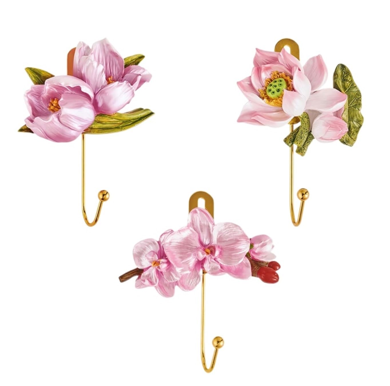 Azhkjkzh G Coats Hooks Wall Mounted Resin Flower Wall Hooks Mounted For Hangin Coat Hat Key Towel Handba Clothes Towel(G)