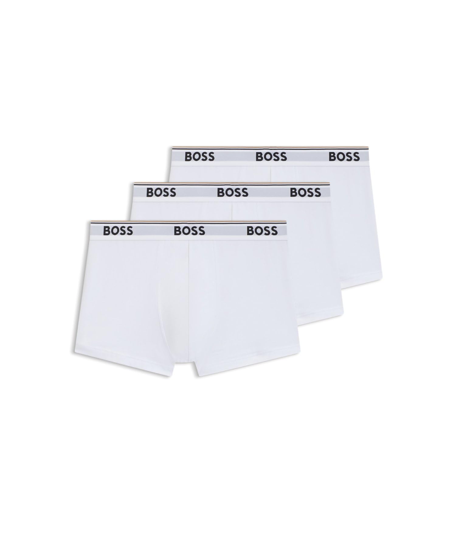 Hugo Boss Men's White Boss Orange 3 Pack Power Trunks Nos - 100  13.5/14/14.5/15/15.5/16/13 Xl