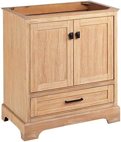 Signature Hardware 482893 Quen 30" Single Vanity Cabinet Only - Less Vanity Top - Driftwood Brown