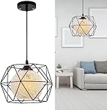 【Aplicación amplia】La luz colgante vintage cuenta con líneas elegante y diseño de estilo retro, la combinación única de hierro forjado y ratán es perfecta para restaurante, cocina, sala de estar, dormitorio, comedor, cafetería, bar, biblioteca,etc..