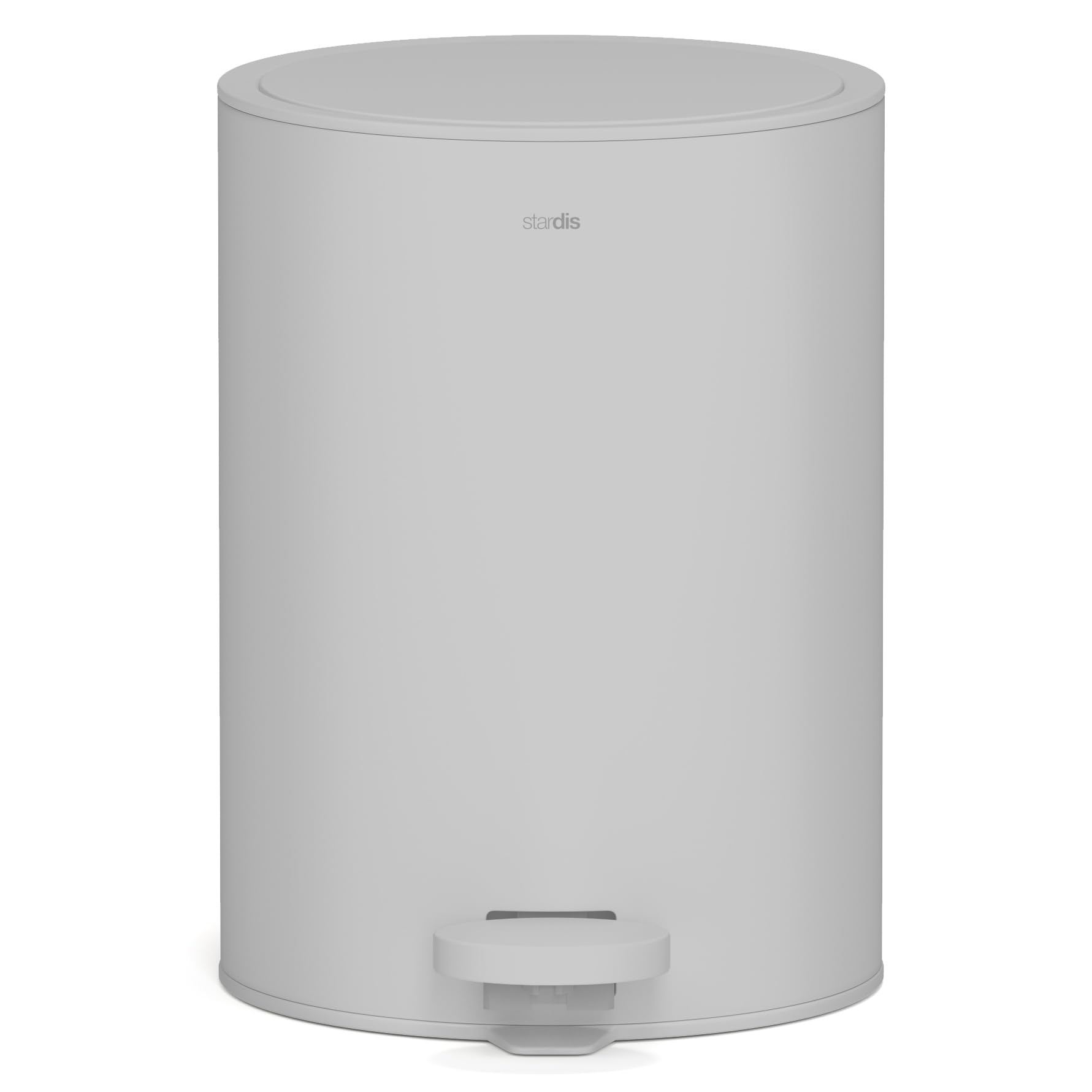 Pattumiera a pedale da 3 litri, in acciaio inox opaco, con chiusura silenziosa e secchio interno, pattumiera da bagno, colore: grigio chiaro opaco