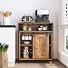 Mobile Da Cucina In Stile Fattoria Con 2 Cassetti E Anta A Fienile - Credenza In MDF Rustico, 58x30x108 Cm, Per Soggiorno E Sala Da Pranzo, Marrone - 2
