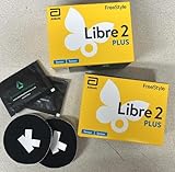 Abbott Freestyle Libre 2 Plus Sensor Pack of 2 for diabetes monitoring CGM for UK + Free (Ultrahuman Skins) alcohol wipe and water proof CGM Patches to be used with LibreLink app UK, reader ONLY