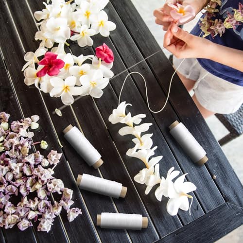 Set de 12 Hilos encerados para coser blanco 50 m miniatura 5