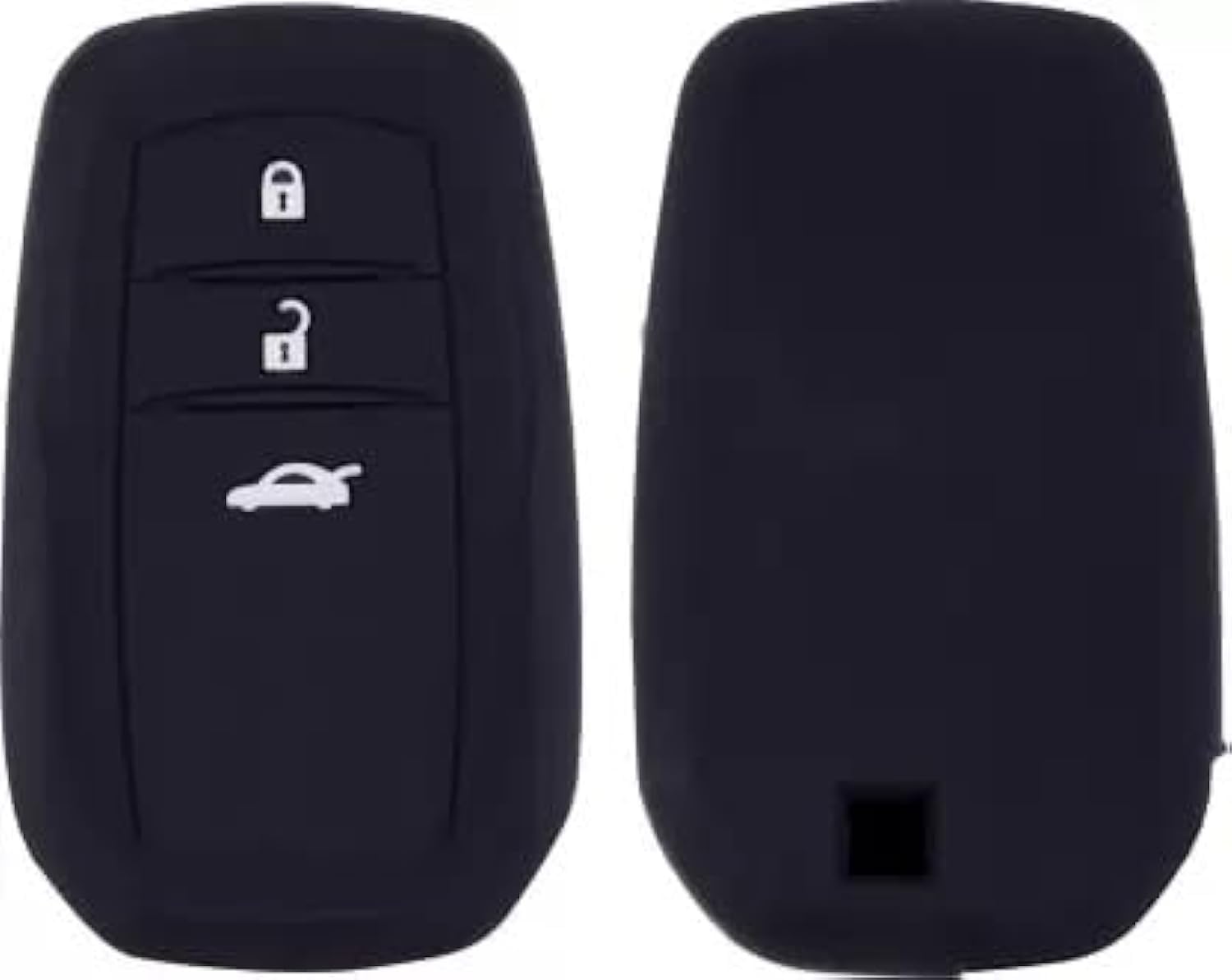Rubik 3 Buttons Silicone Car Key Case for Toyota Corolla Camry Prius Fortuner Legender Innova Hycross Crysta, Soft TPU Remote Control Protection Shell Cover - Black