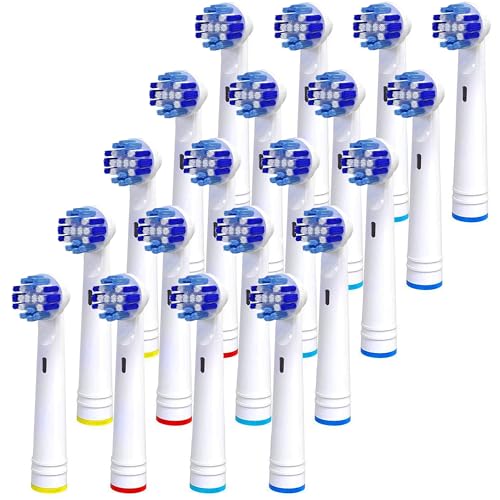 Replacement Brush Heads Compatible with OralB Braun- Pack of 20 Professional Electric Toothbrush Heads- Precision Refills for Or