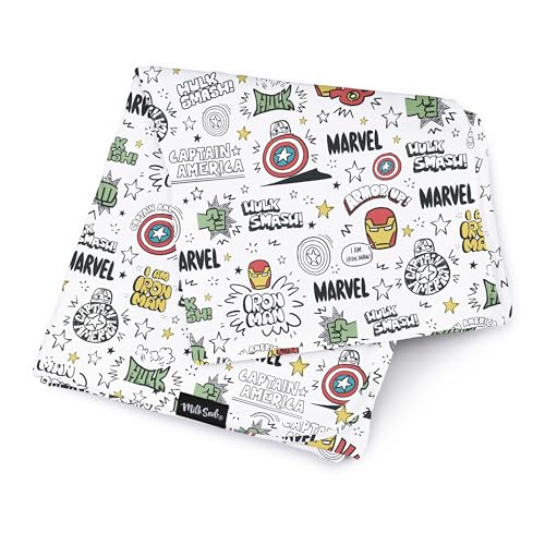 Image of Milk Snob Marvel Infant Boy/Girl Swaddle Blanket, Soft Receiving, Security and Play, Toddler Infant Newborn Bedding, Baby Shower, Baby Registry Gift (Mighty Heroes) 34 * 34 inches