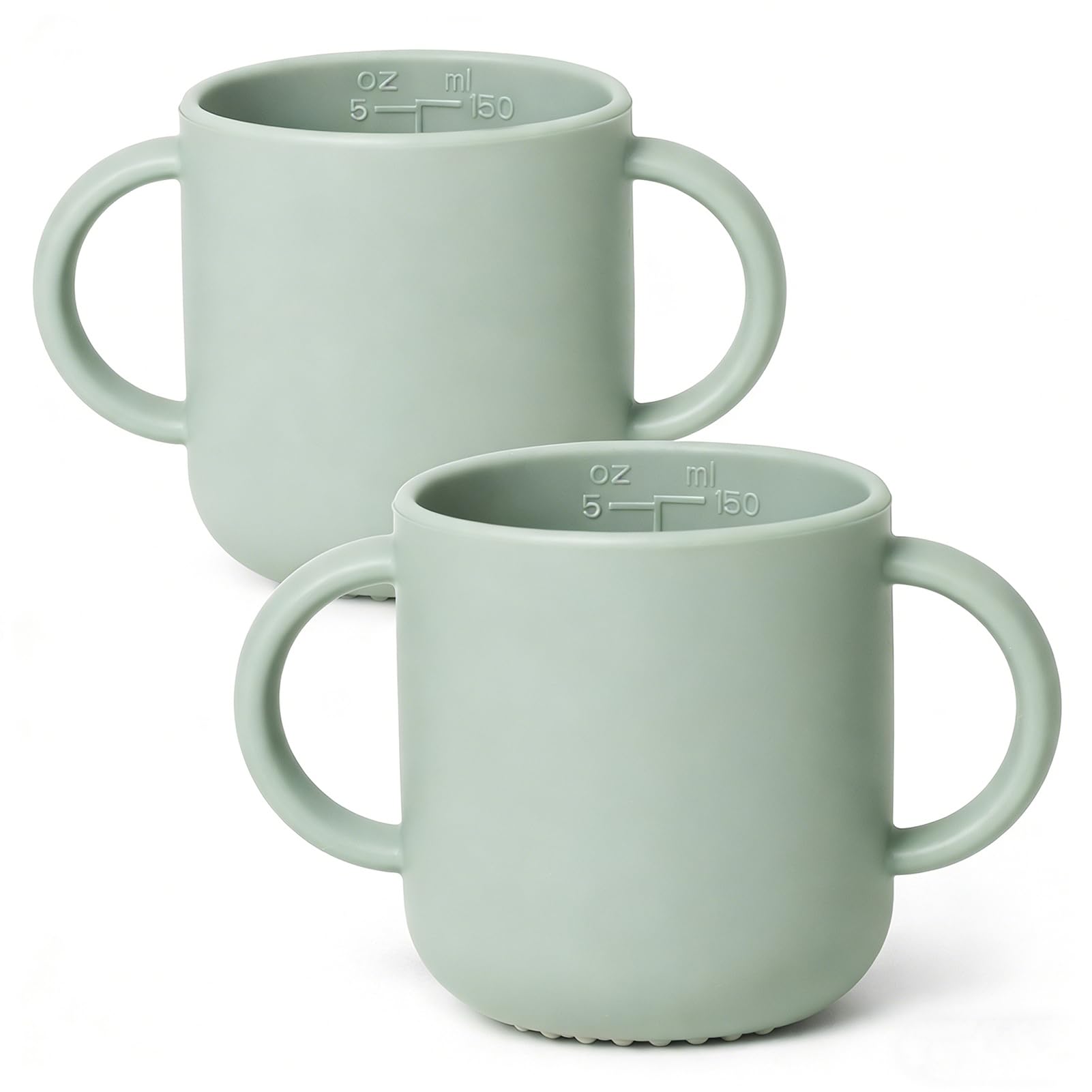 ROCCED Silicone Training Cup for Infants 2 Handles, Toddler Learning Cup Baby Drinking Open Cups Easy Grip Handles Toddler Cup for 6 Months+ 150ml/