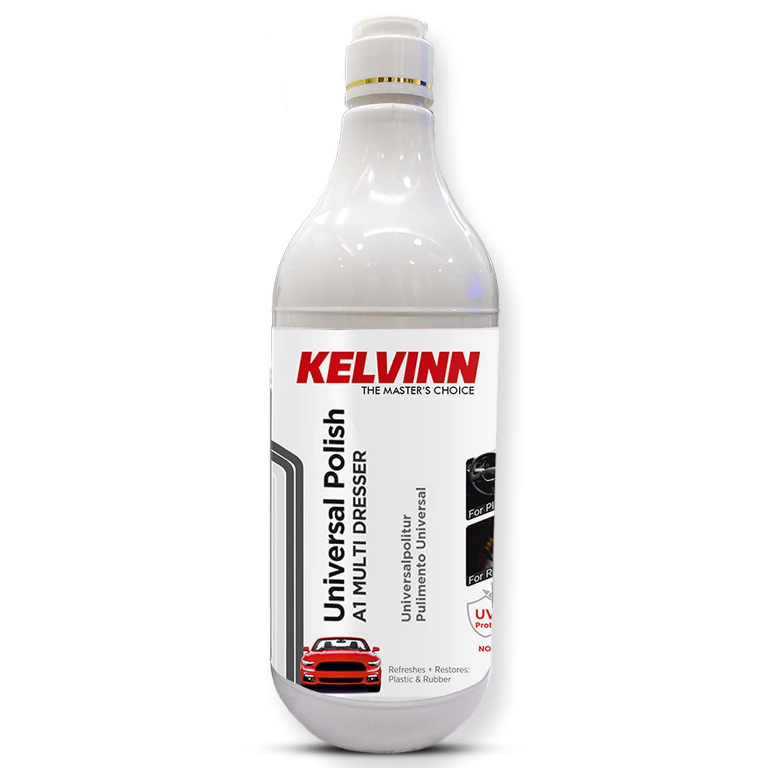 KELVINN A1 Universal Dresser, 500 ml– Ultimate Multi-Surface Restorer, Beautifier, & Protector for Tyres, Rubber Parts, & Car Interiors | Restores Shine, Prevents Fading & Repels Dirt