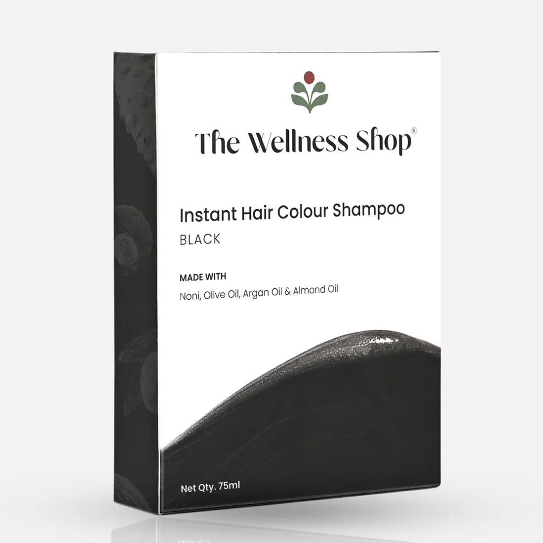 The Wellness Shop - Instant Black Hair Color Shampoo + Conditioner for Vibrant Color - Grey Coverage - Prevent Splitends & Itching Scalp for Men and Women (75ML)-image-30