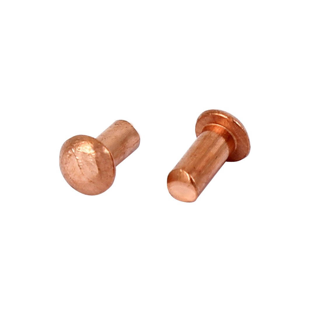 Sourcingmap 4 mm długość 2 mm x 3 mm okrągła głowica miedziane solidne nity łączniki złoty odcień 100 szt