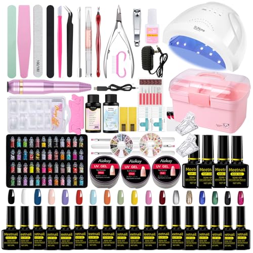 Set completo de uñas con lámpara UV LED 48W y 22 esmaltes