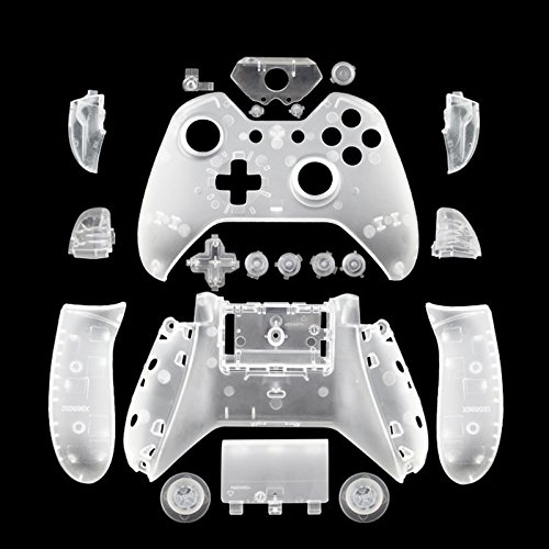 （Clear）Replacement Complete Full Housing Shell Case Cover Part With Full Set Button for Xbox One Wireless Controller