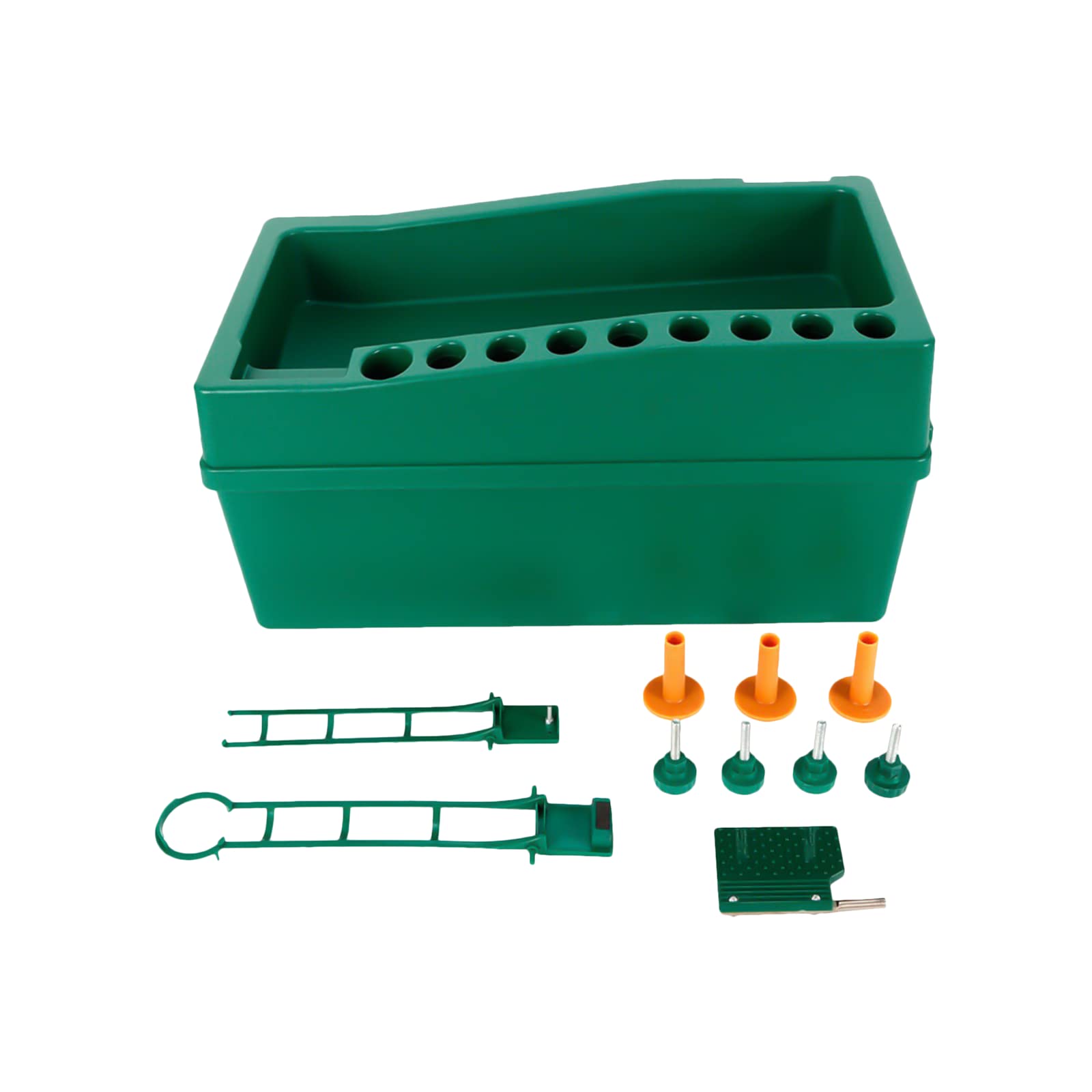 100 Balls Golf Ball Dispenser Machine, Automatic Golf Ball Dispenser with Foot Pedal and 4 Mesh Stands,Powerless Automatic Tee Up Machine with 3 Batting Stands for Indoor Simulations, Driving Ranges