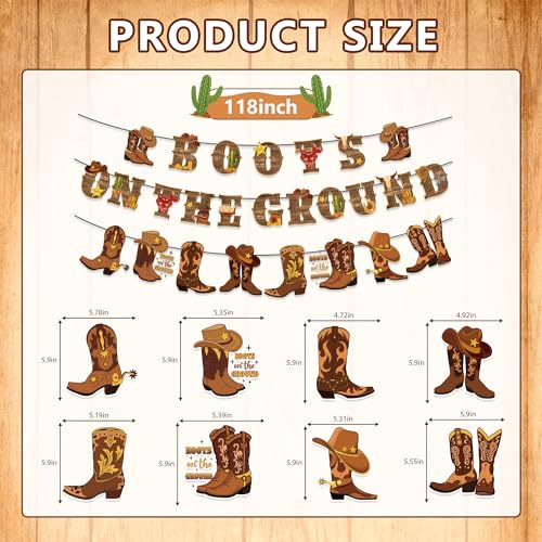 Image of Boots on the Ground Decorations Include Boots on the Ground Banners Hanging Swirls Western Cowgirl Theme Party Supplies