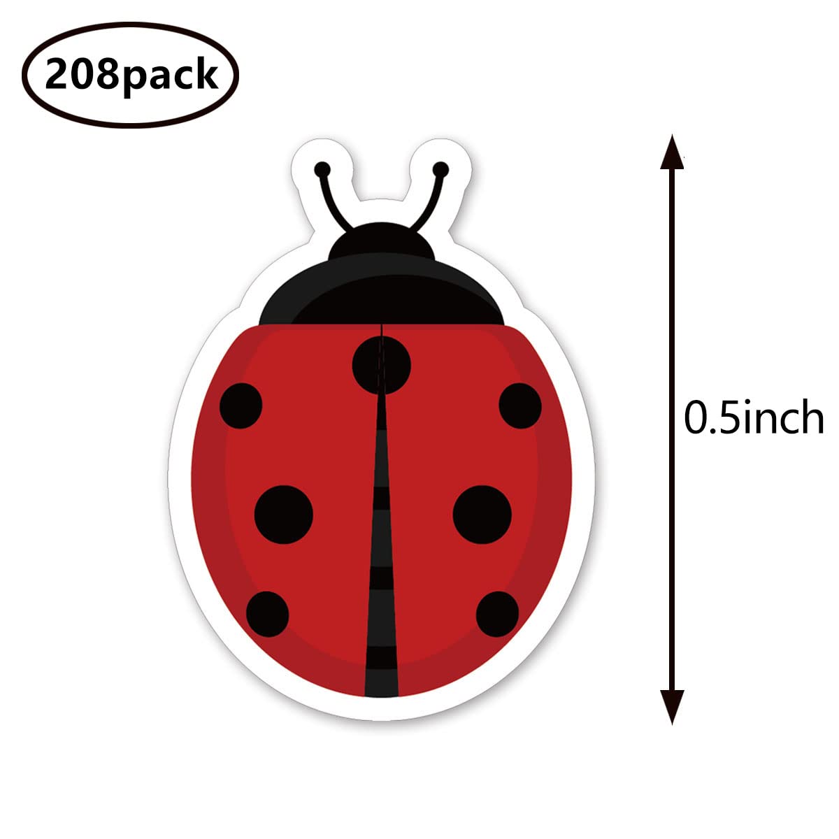 Ladybug Planner Stickers, 0.5in Scrapbooking Kids DIY Calendar Crafting 208-Pack - Image 2