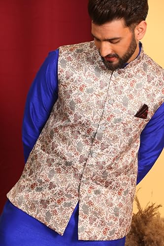 Image of Kurta With Churidar & Multicolor Nehru jacket Set