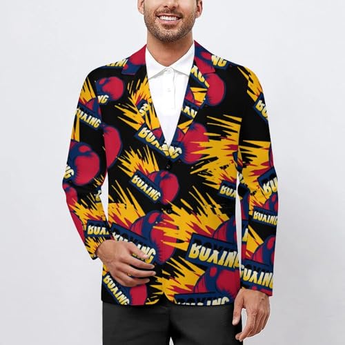 Boxing Men's Slim Suit Long-Sleeve Prom Tuxedo Classic Two Button Business Jacket2