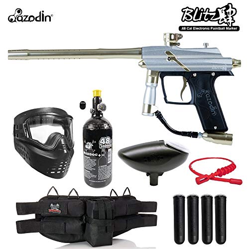 Maddog Azodin Blitz 4 Silver HPA Paintball Gun Marker Starter Package - Silver/Gold