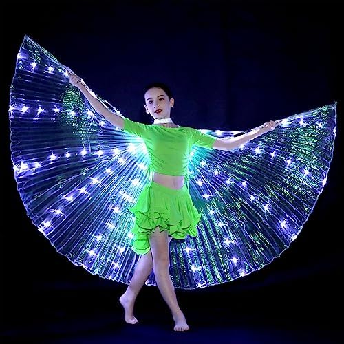 LED Wings Belly Dance Isis Wings Women Children Belly Dancing Costume Fluorescent Butterfly Wings Led Costumes Lamp Props Stage I3264515341