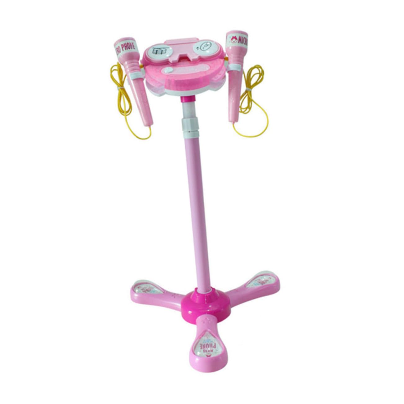 Micrófono de Juguete para Niños Rosa Luces y Doble Micrófono | Plástico Componentes Electrónicos, Música y Tambores, Decoracion Colegio, Microfono Niñas