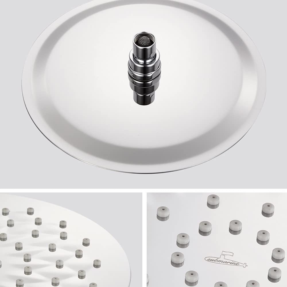 Cabeza de ducha de alta presión, diseño de presión de presión, cabezal de ducha de 10 pulgadas de acero inoxidable de alto flujo, experiencia impresionante de ducha incluso en flujo de agua bajo, elim